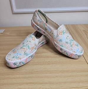 Keds Women's Rifle Paper Co. Double Decker Meadow Cream Sneakers, Pink Multi 8